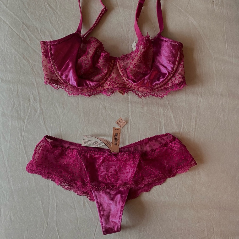 Victoria’s Secret Push up bra. Velvet Pink thong